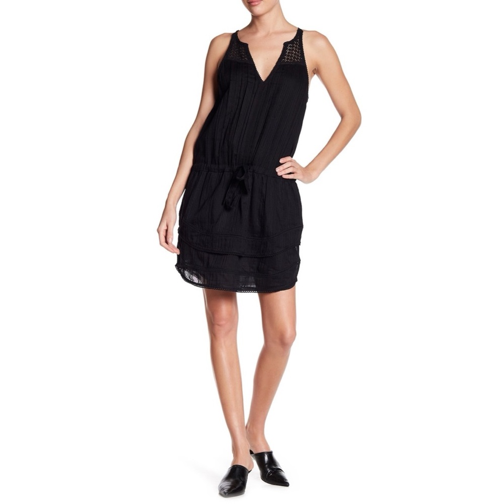 PAIGE Black Tabea Drawstring Dress